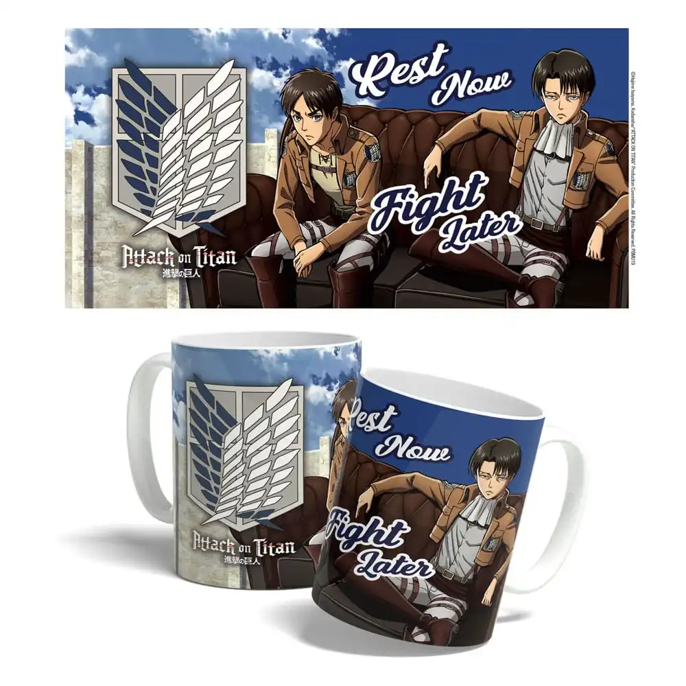 Attack on Titan Mug Rest Now  Fight Later 325 ml